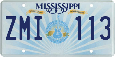 MS license plate ZMI113