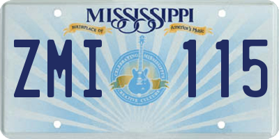 MS license plate ZMI115