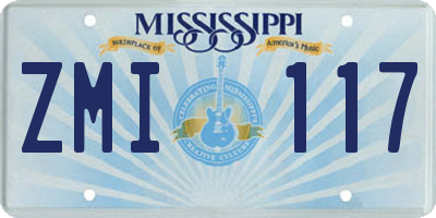 MS license plate ZMI117