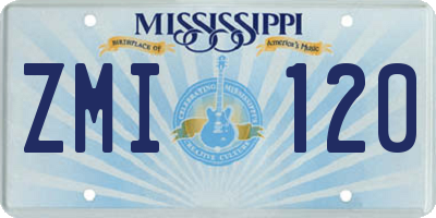 MS license plate ZMI120