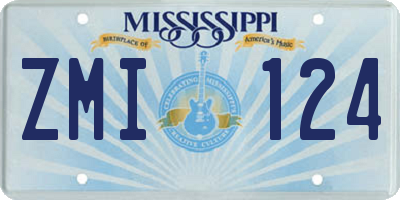 MS license plate ZMI124