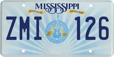 MS license plate ZMI126
