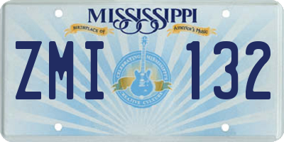 MS license plate ZMI132