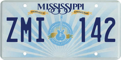 MS license plate ZMI142