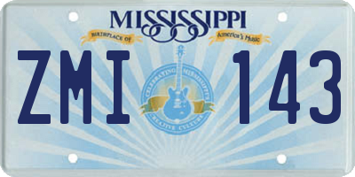 MS license plate ZMI143