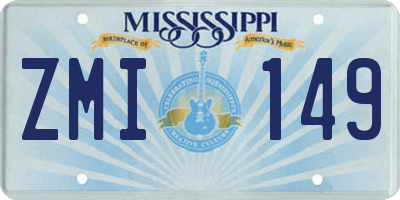 MS license plate ZMI149