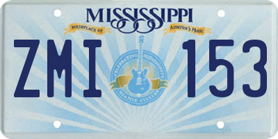 MS license plate ZMI153