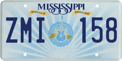 MS license plate ZMI158