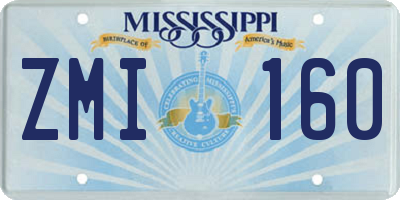 MS license plate ZMI160