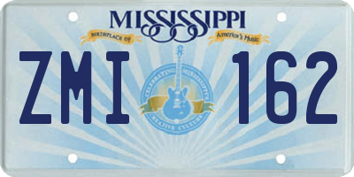 MS license plate ZMI162