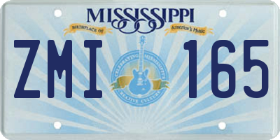MS license plate ZMI165