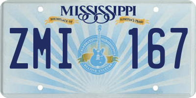 MS license plate ZMI167