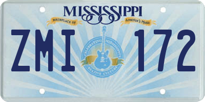 MS license plate ZMI172