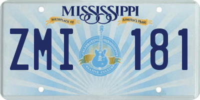 MS license plate ZMI181