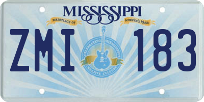 MS license plate ZMI183