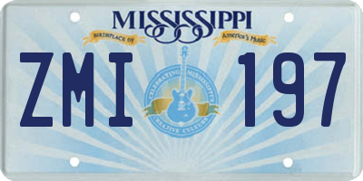 MS license plate ZMI197