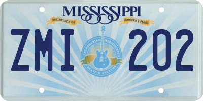MS license plate ZMI202