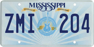 MS license plate ZMI204