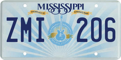 MS license plate ZMI206