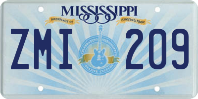 MS license plate ZMI209