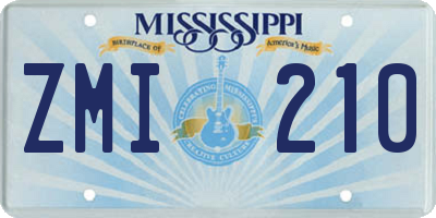 MS license plate ZMI210