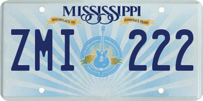 MS license plate ZMI222