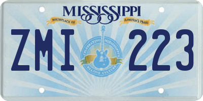 MS license plate ZMI223
