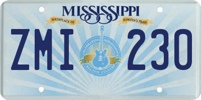 MS license plate ZMI230