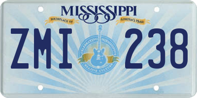 MS license plate ZMI238