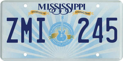 MS license plate ZMI245