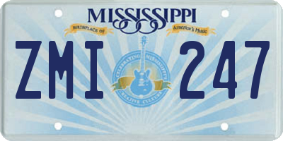 MS license plate ZMI247