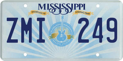 MS license plate ZMI249