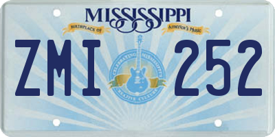 MS license plate ZMI252