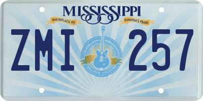 MS license plate ZMI257