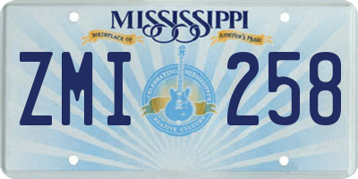 MS license plate ZMI258