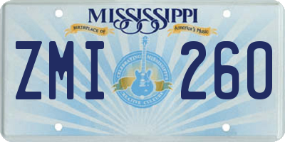 MS license plate ZMI260
