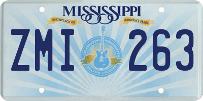 MS license plate ZMI263