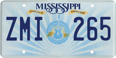 MS license plate ZMI265