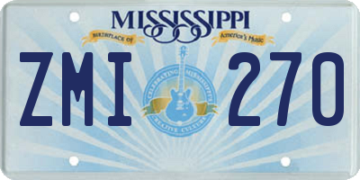 MS license plate ZMI270