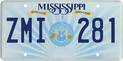 MS license plate ZMI281