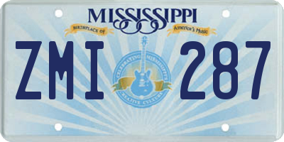 MS license plate ZMI287