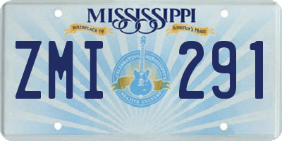 MS license plate ZMI291