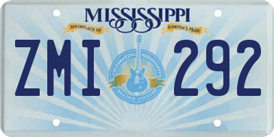 MS license plate ZMI292