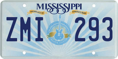 MS license plate ZMI293