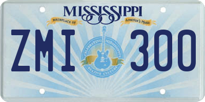 MS license plate ZMI300