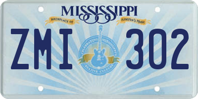 MS license plate ZMI302