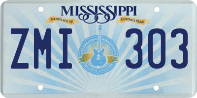 MS license plate ZMI303