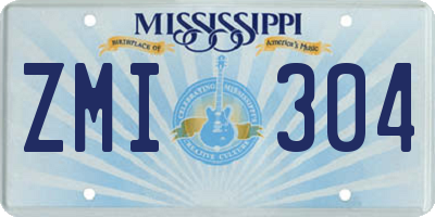 MS license plate ZMI304