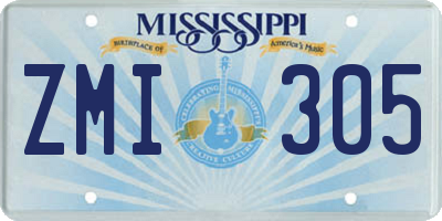 MS license plate ZMI305