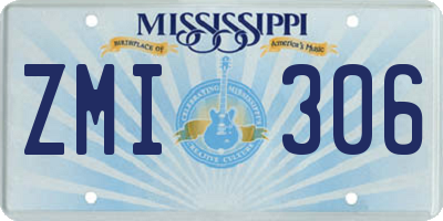 MS license plate ZMI306
